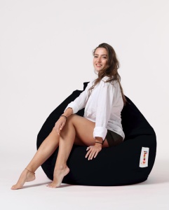 Fotoliu puf de gradina Premium Negru 115x130x39 cm - Img 14
