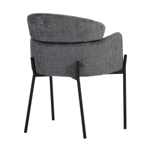 Fotoliu Tolerse gri deschis cu picioare din metal negru 58x57x80 cm - Img 2