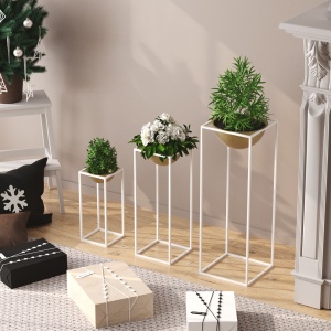 Ghiveci decorativ GED019C Auriu 28x80x28 cm