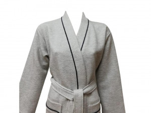 Halat de Baie Tricotat, Unisex, Fabio Gri - Img 2
