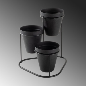 Jardiniera suport metalic decorativ GED-014 Negru 19x20x19 cm - Img 5