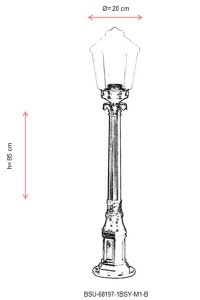 Lampadar de exterior M1B Negru 85x20 cm - Img 3