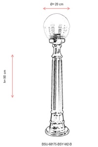 Lampadar de exterior M2B Negru 90x20 cm - Img 3