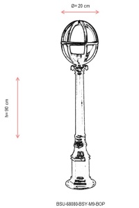 Lampadar de exterior M9BOP Alb 90x20 cm - Img 3