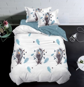 Lenjerie 1 Persoana cu elastic 140x200 Light Feathers (Finet)