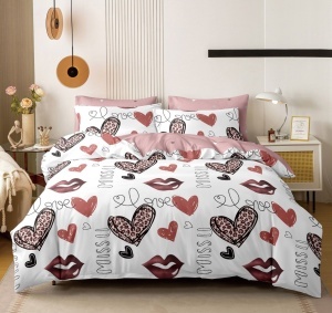 Lenjerie cu Elastic 180x200 Passion Bloom (Bumbac Satinat)