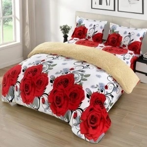 Lenjerie cu Elastic 180x200 Roselia, 4 Piese, cu Blanita (Cocolino)