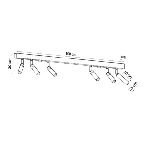 Lustra Eyetech Alb 100x3x20 cm - Img 3