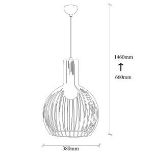 Lustra Fellini Negru 146x38 cm - Img 5