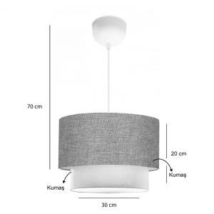 Lustra Fersa gri-crem 30x20x70 cm - Img 3