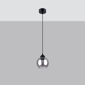 Lustra suspendata Alino Negru 15x15x130 cm - Img 2