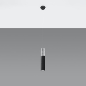 Lustra suspendata Borgio Negru 8x8x105 cm - Img 2