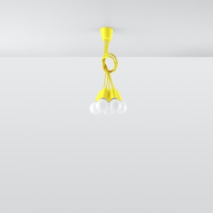 Lustra suspendata Diego Galben 25x25x90 cm - Img 5
