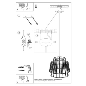 Lustra suspendata Gate Alb 35x35x130 cm - Img 5