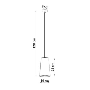 Lustra suspendata Gulcan din ceramica Alb 16x16x128 cm - Img 4