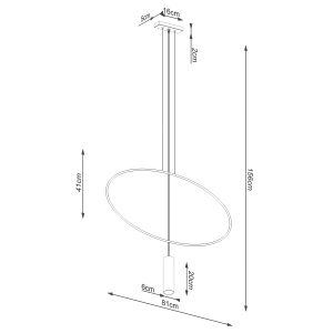 Lustra suspendata Holar Negru 81x6x150 cm - Img 8