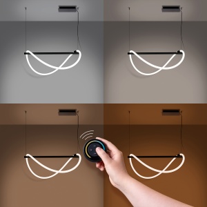 Lustra suspendata LED Galakse Negru 2700-6500K 84x45x160 cm - Img 3