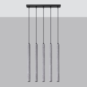 Lustra suspendata Pastelo din beton Gri 25x25x100 cm - Img 2