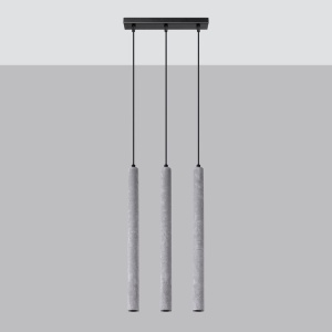 Lustra suspendata Pastelo din beton Gri 30x3.5x110 cm - Img 2