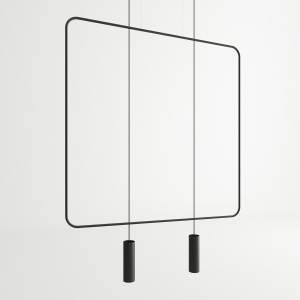 Lustra suspendata Rana Negru 100x6x200 cm - Img 2