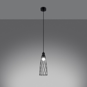 Lustra suspendata Suba Negru 12x12x139 cm - Img 3