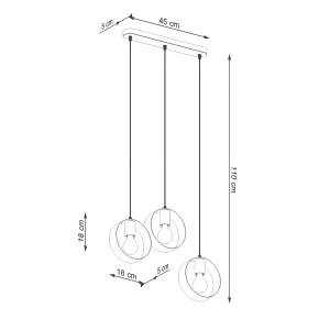 Lustra suspendata Titran Alb 56x5x110 cm - Img 5