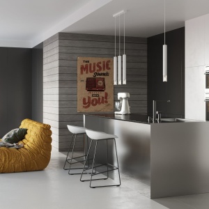 Lustra suspendata Wezyr Alb 45x6x120 cm - Img 3