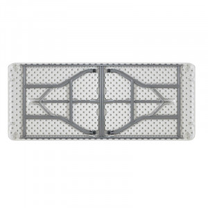 Masa de camping pliabila profesionala Rodeo cadru metalic alba 240x76x74cm - Img 3