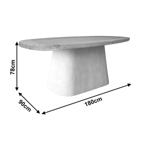 Masa de dining, Herona, Pako, Alb 180x90x78 cm - Img 4