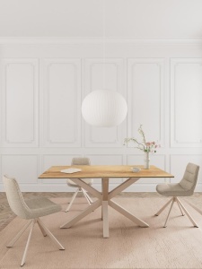 Masa dining Heaven V1, Natural, 75.5x160x90 cm