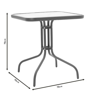 Masa dining Watson-Sussie, Pako World, Maro-Sticla, 70x70x70 cm - Img 9