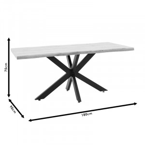 Masa Gilman MDF culoarea sonoma - negru 180x90x75cm - Img 6