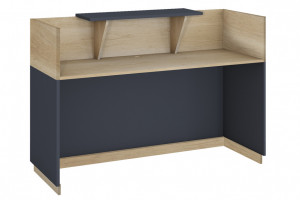 Masa Receptie Lotus in stejar - culoare gri inchis 180x70x110cm - Img 2