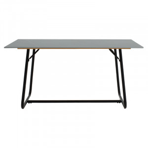 Masa Revello imitatie de piatra aspect marmura neagra - picior metal negru 150x90x75cm - Img 4