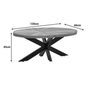 Masuta de cafea, Fardy, Negru, 120x60x45 cm - Img 7
