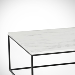 Măsuţă de cafea Poly Alb 75x43x75 cm - Img 4
