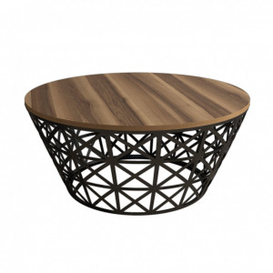 Masuta de Cafea Stil Metal Ferforje - Walnut - Img 4