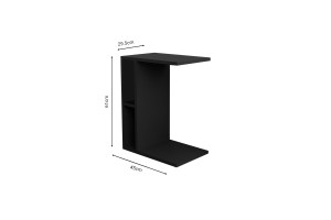 Masuta laterala Boner neagra 45x29.5x61 cm - Img 3