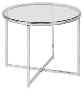 Masuta laterala Cross, Transparent, 45x55x55 cm - Img 2