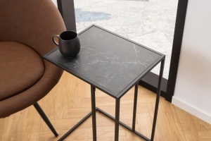 Masuta laterala Infinity, Negru, 63x43x35 cm - Img 2