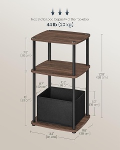 Masuta laterala Songmics Nuc 34x30x58 cm - Img 3
