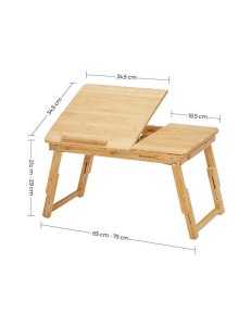 Masuta pentru laptop, Songmics, Natural, LLD01N, bambus, 34 x 65 x 29 cm - Img 5