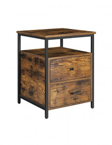 Noptiera, Vasagle, 2 sertare, Maro Rustic, LET067B01, 45 x 45 x 60 cm