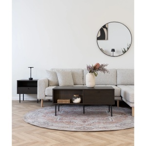 Oglinda de perete Madrid, Negru, 3x80x80 cm