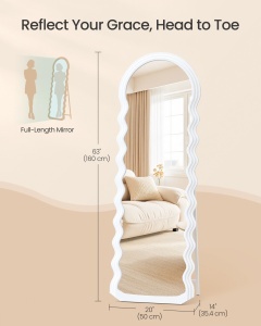 Oglinda de podea Songmics Alb 50x4.7x160 cm - Img 6