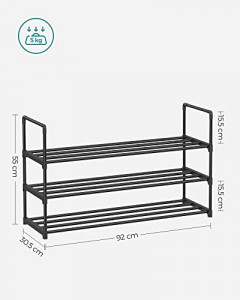 Pantofar, Songmics, Negru, 92x30x55 cm - Img 3