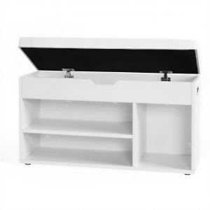 Pantofar tip banca cu depozitare Vasagle Alb 80x30.3x44 cm - Img 2