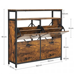 Pantofar, Vasagle, Negru , 98.3x30x96.5 cm - Img 5