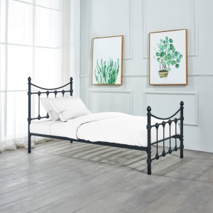 Pat de 1 persoana Beowulf Pako World Negru 90x190x102 cm - Img 2