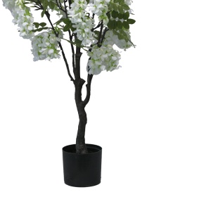 Planta decorativa Floarea de fasole in ghiveci alb plastic PP 125 cm - Img 3
